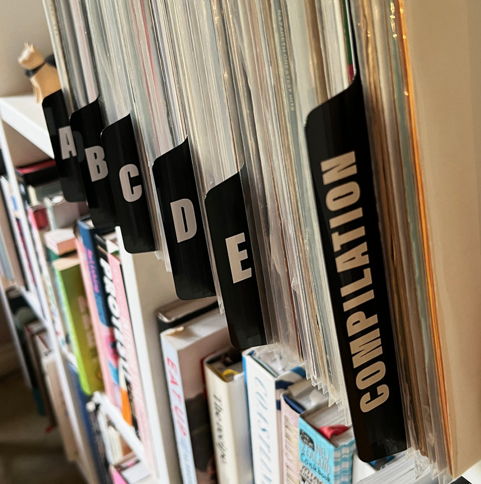 Black Polystyrene Record Dividers (by Genre)