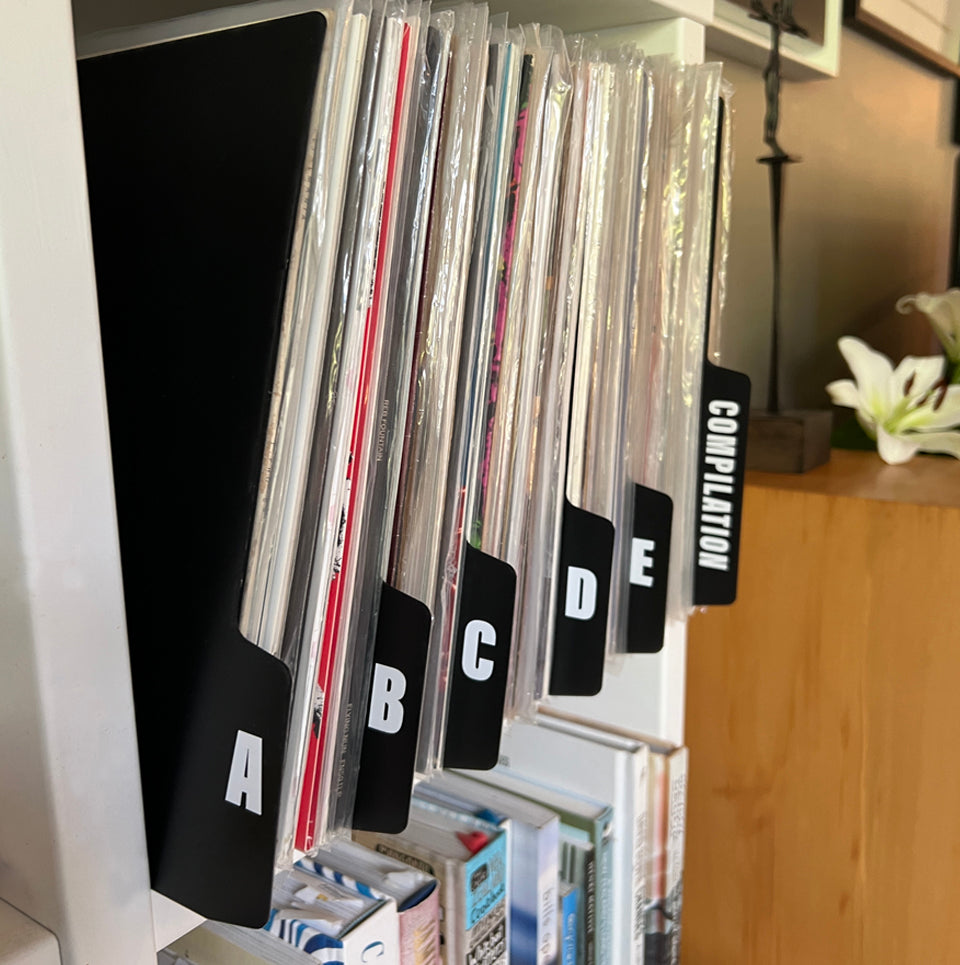 Black Polystyrene Record Dividers (by Genre)